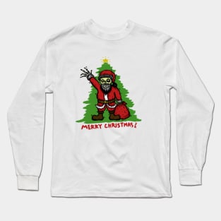 Santa Claus Skull Skeleton Long Sleeve T-Shirt